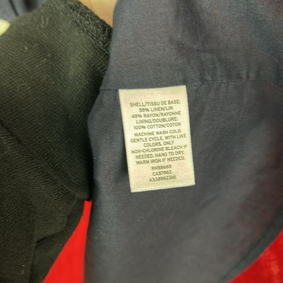 1901 Navy & Red Colorblock Linen Blend Midi Skirt | Size 6 - Picture 6 of 6